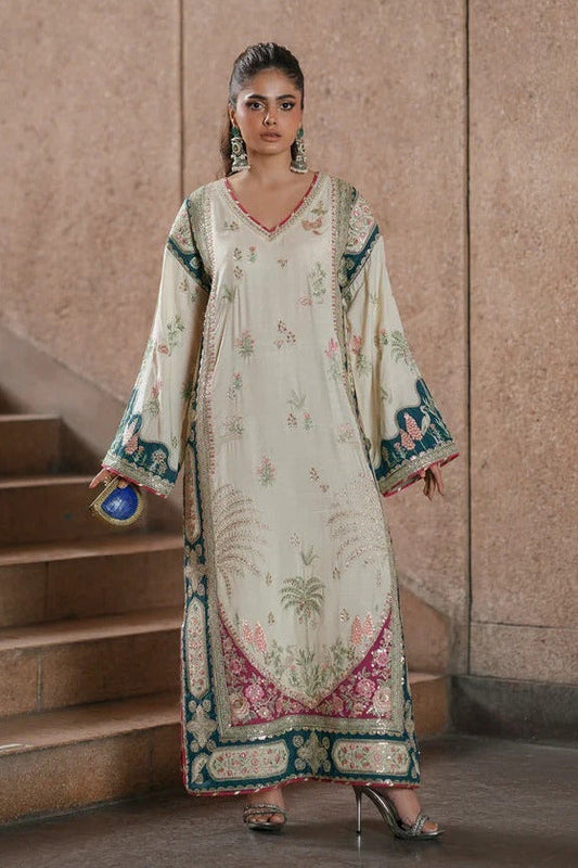 Ethnc Luxury Silk Embroidered 3Pc Unstitched Suit Nainpreet