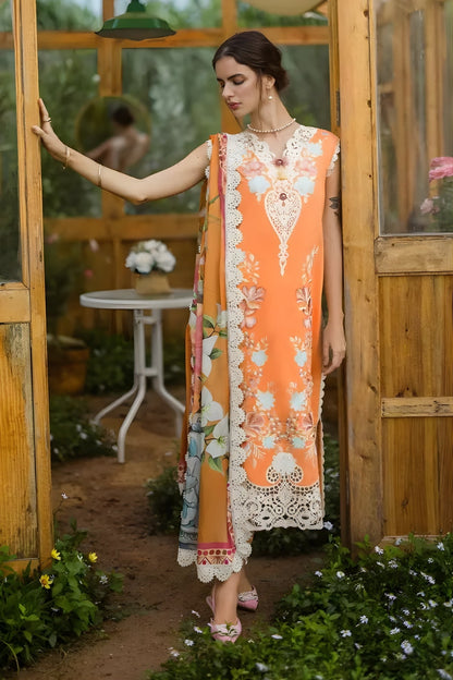 Mushq - 3PC Lawn Embroidered Shirt with Printed Silk Dupatta (Unstitched)