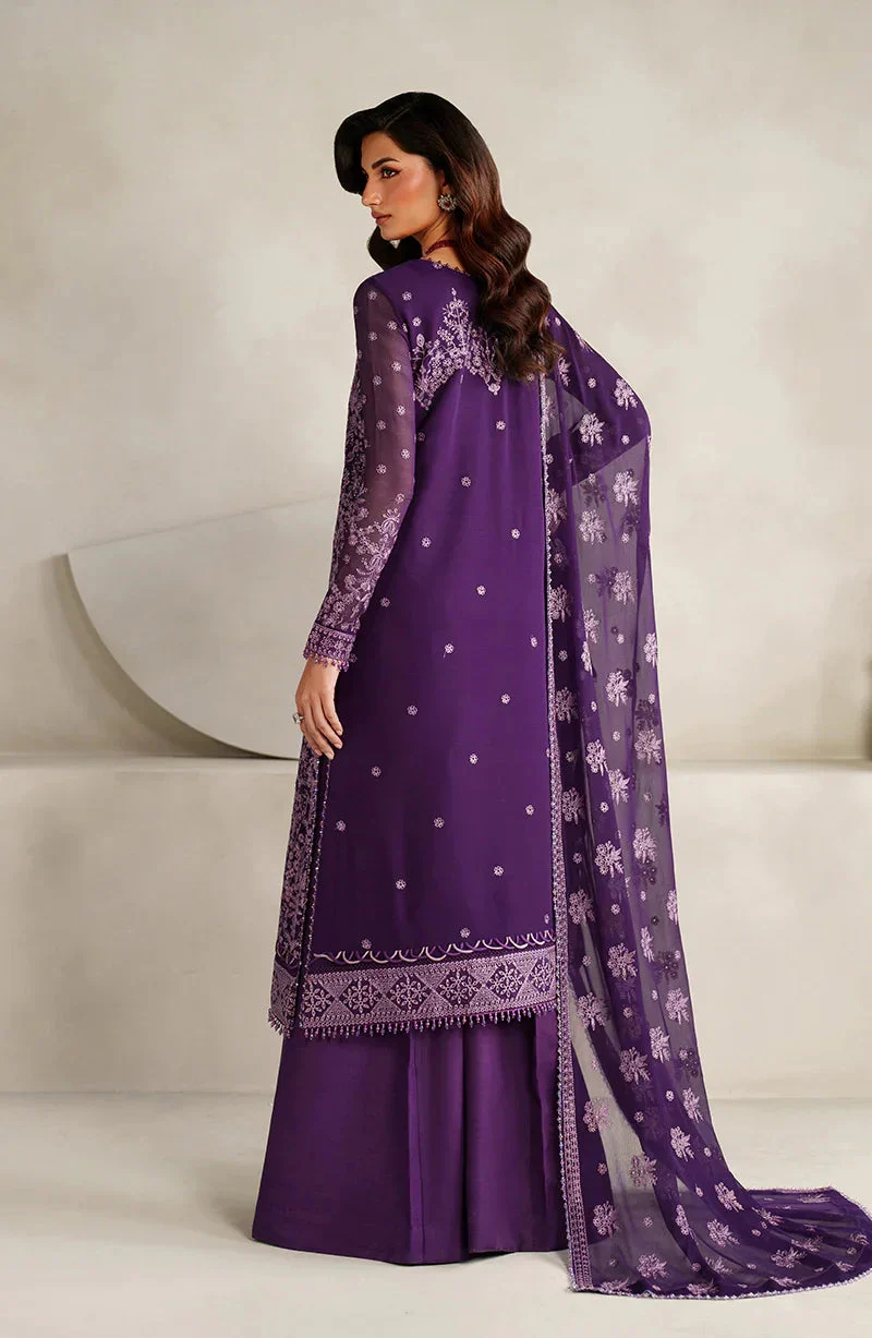 Zarif Muse Thread Embroidered Chiffon Unstitched 3Pc Suit ZE - Sorella