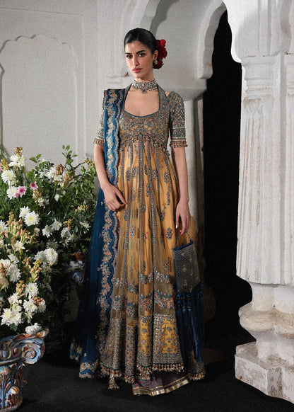 Hussain Rehar Luxury Net Embroidered 3 Pc Unstitched Suit - Man Jogi