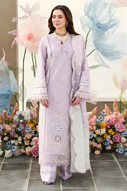 3PC Lawn Embroidered Shirt with Printed and Embroidered Slub Net Dupatta (Unstitched)