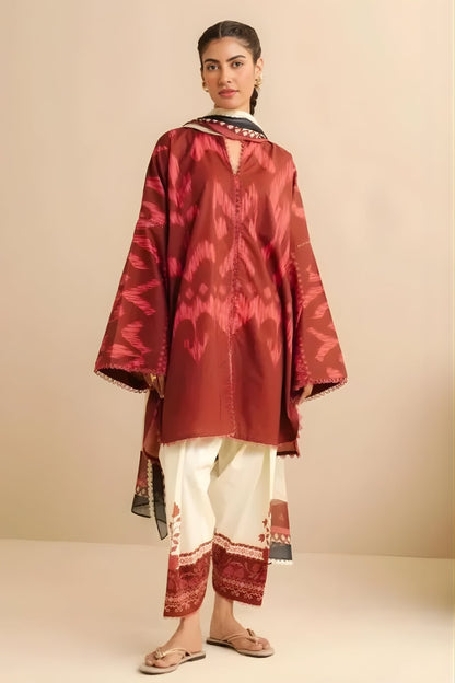 Coco by Zara Shah Jahan - 3PC Banadora Lawn Printed Shirt with Printed Voil Dupatta (Unstitched)