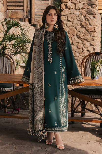 Izel - 3PC Unstitched Dhanak Embroidered Shirt with Digital Printed Dupatta and Trouser