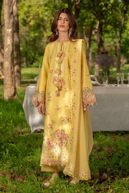 Rang Rasiya - 3PC Unstitched Lawn Embroidered Shirt with Cotton Net Dupatta and Trouser