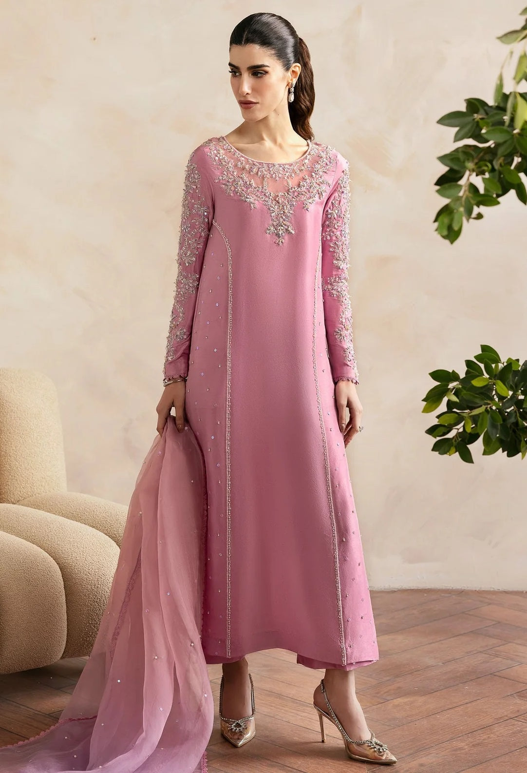 Kanwal Malik Arden Luxury Raw Silk Embroidered 3Pc Unstitched Suit