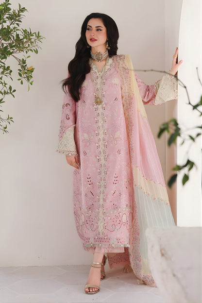 Qalamkar - 3PC Unstitched Lawn Embroidered Shirt with Monar Printed Dupatta and Trouser