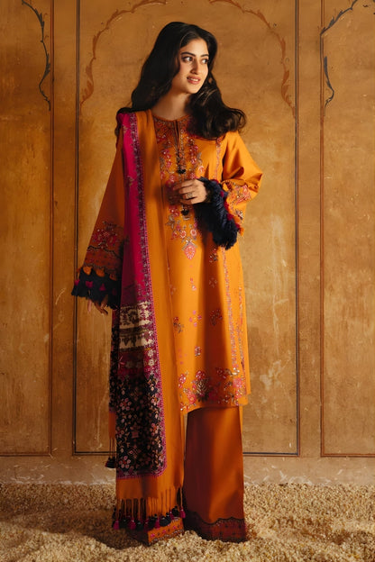 Sapphire - 3PC Khaddar Embroidered Shirt with Digitally Printed Dupatta (Unstitched)