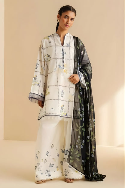 Coco by Zara Shah Jahan - 3PC Banadora Lawn Printed Shirt with Printed Voil Dupatta (Unstitched)