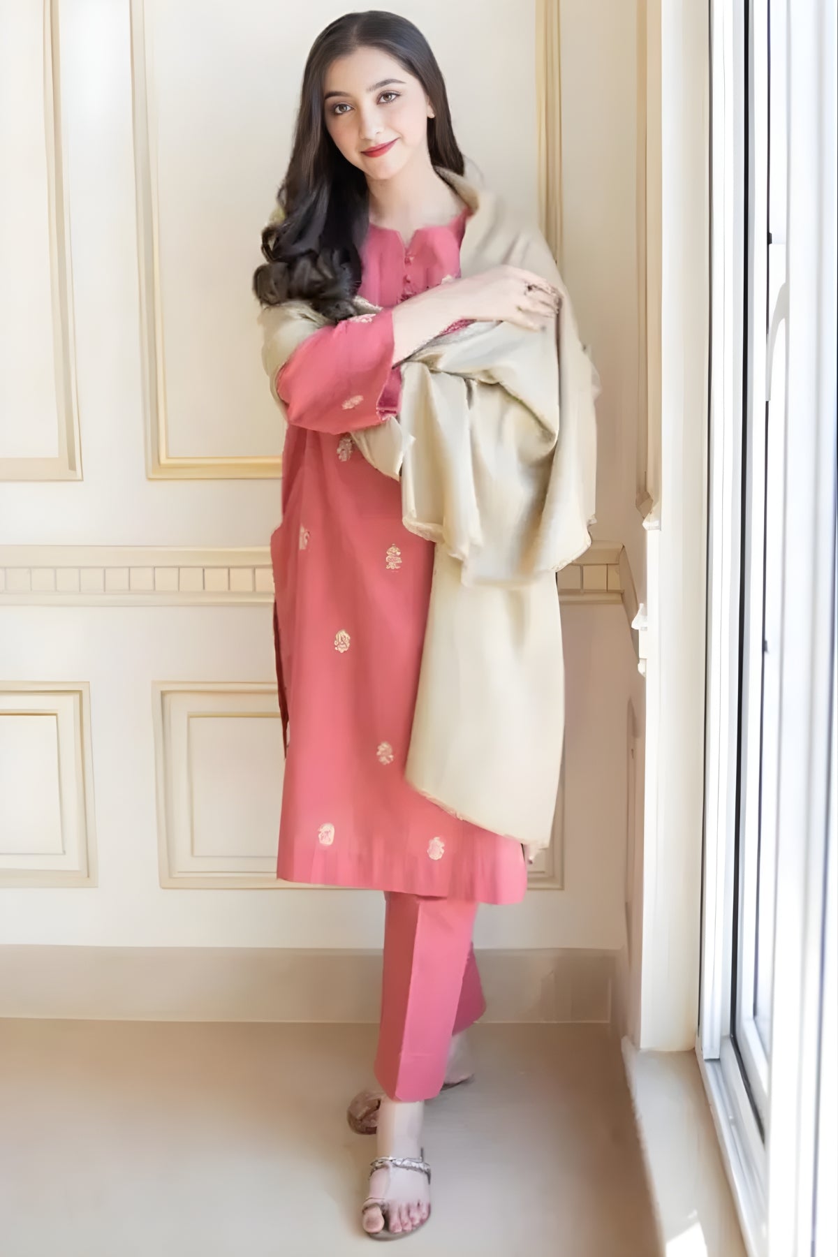 Aisling - 3PC Unstitched Dhanak Embroidered Shirt with Dhanak Dupatta and Trouser
