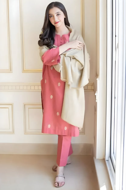 Aisling - 3PC Unstitched Dhanak Embroidered Shirt with Dhanak Dupatta and Trouser