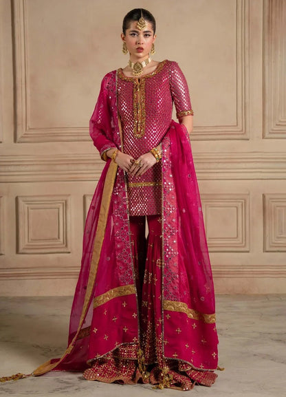 Laj by Lajwanti - GULABEEN Luxury Chiffon Embroidered 3Pc Unstitched Suit