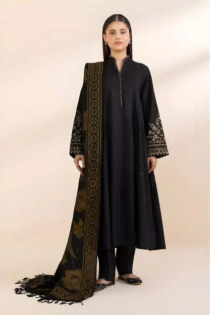 Sapphire - 3PC Unstitched Khaddar Sequence Embroidered Shirt with Digital Printed Dupatta and Trouser