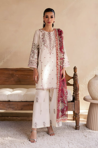 Batik - 3PC Unstitched Lawn Embroidered Shirt with Monark Digital Printed Dupatta and Embroidered Trouser
