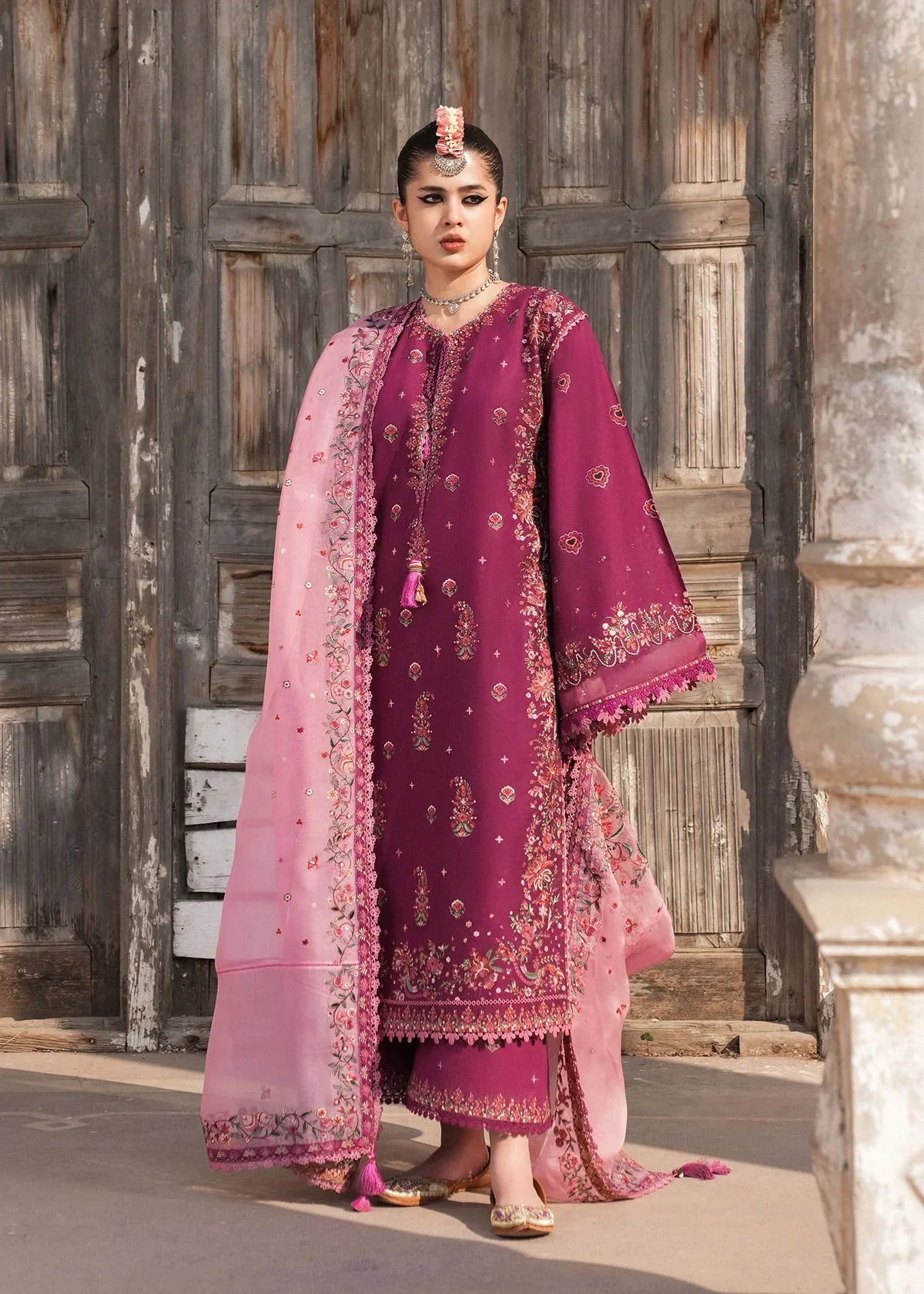 Hussain Rehar Luxury Lawn Embroidered Suit GULPOSH