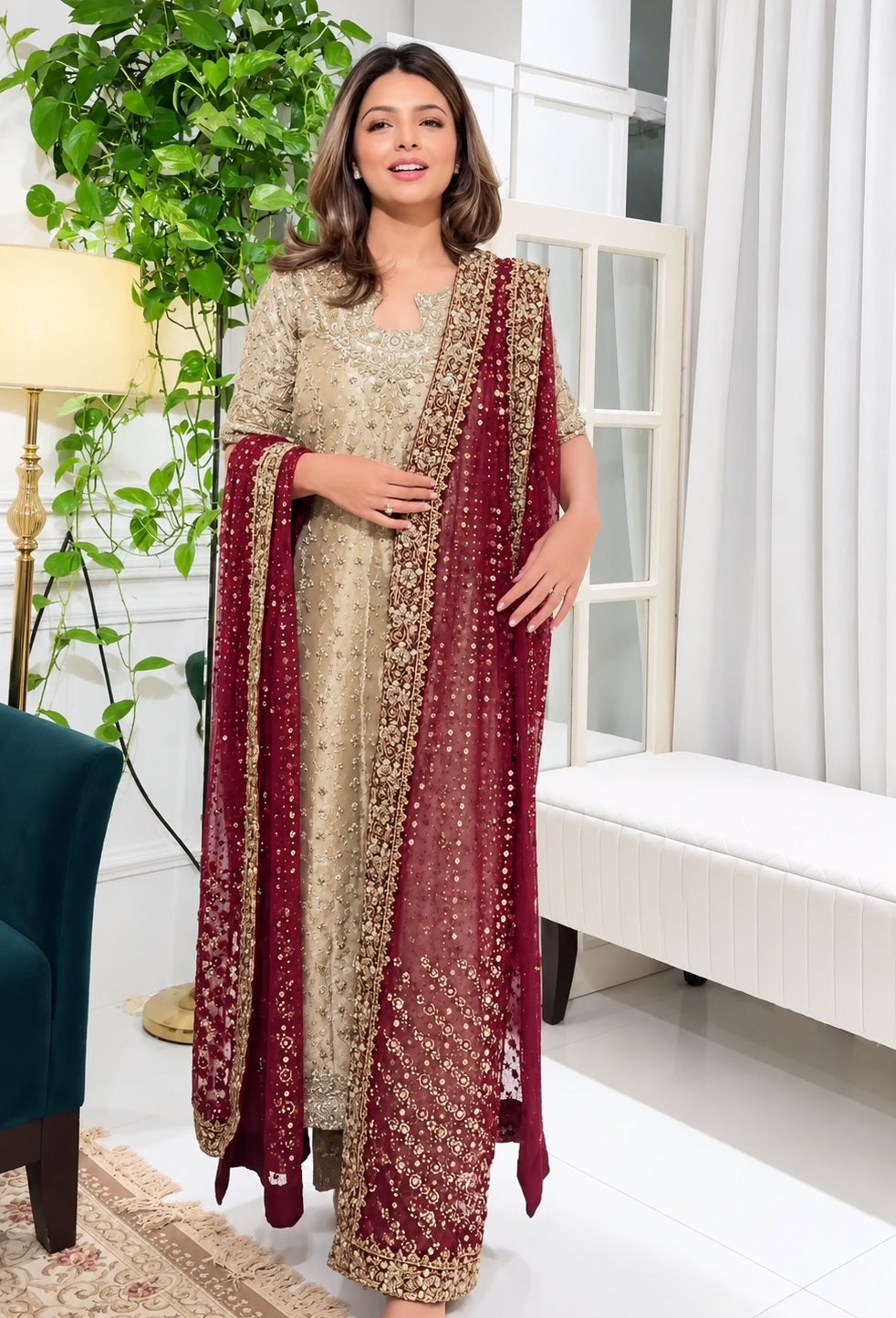 Haris Shakeel - Nawal by Ayla's Atelier Luxury Mysoori Embroidered 3Pc Unstitched Suit