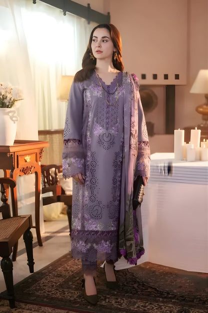 Jade - 3PC Lawn Embroidered Shirt with Printed Monarc Dupatta (Unstitched)