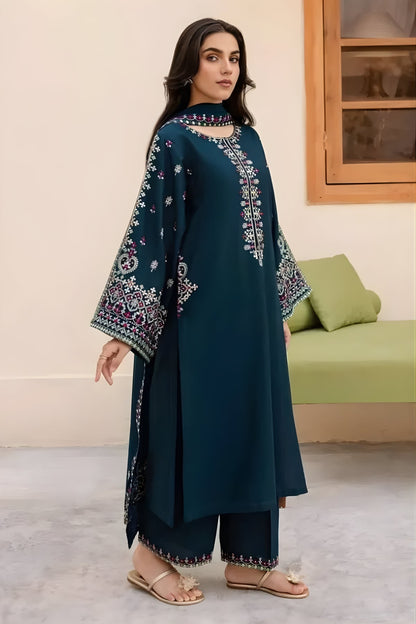 Batik - 3PC Lawn Embroidered Shirt with Embroidered Chiffon Dupatta (Unstitched)