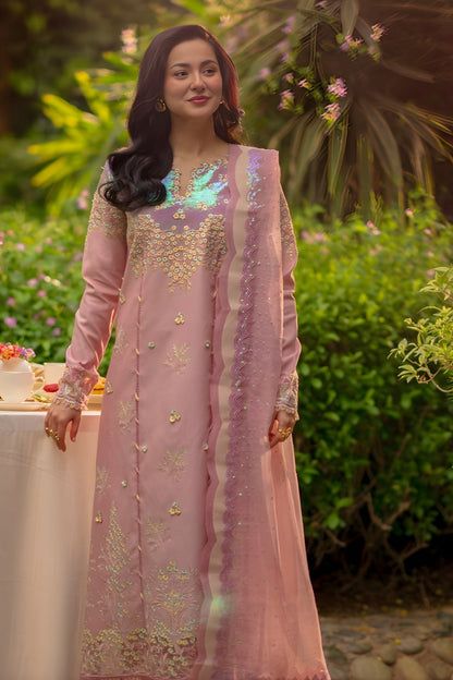 Rang Rasiya - 3PC Unstitched Lawn Embroidered Shirt with Cotton Net Dupatta and Trouser