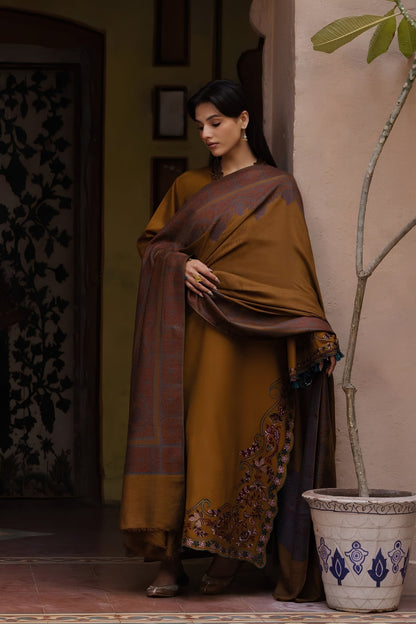 Yards - 3PC Unstitched Dhanak Embroidered Shirt with Digital Printed Dupatta and Trouser