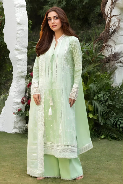 Sobia Nazir - 3PC Lawn Embroidered Shirt with Embroidered Chiffon Dupatta (Unstitched)