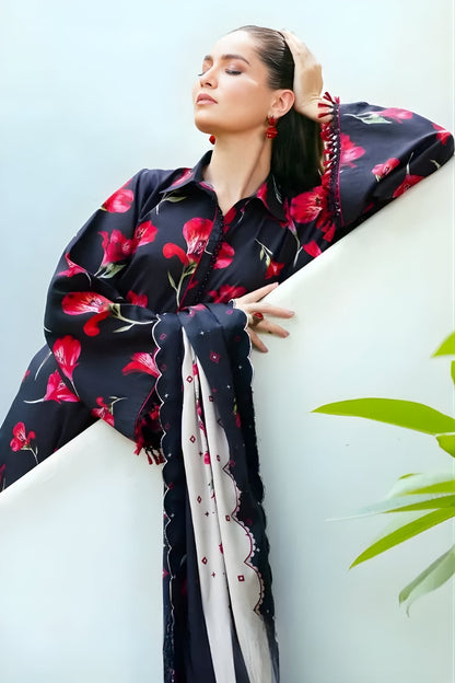 Baroque - 3PC Khaddar Digital Printed Shirt with Khaddar Printed Shawl (Unstitched)