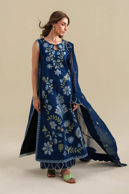 Zaib Luxury Lawn Embroidered 3Pc Unstitched Suit NPA3