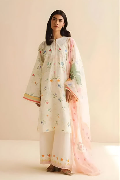 Coco by Zara Shah Jahan - 3PC Banadora Lawn Printed Shirt with Printed Voil Dupatta (Unstitched)