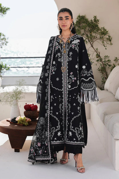 Qalamkar - 3PC Unstitched Lawn Embroidered Shirt with Digital Printed Dupatta and Trouser