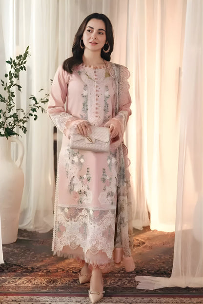 Jade - 3PC Lawn Embroidered Shirt with Printed Monar Dupatta (Unstitched)