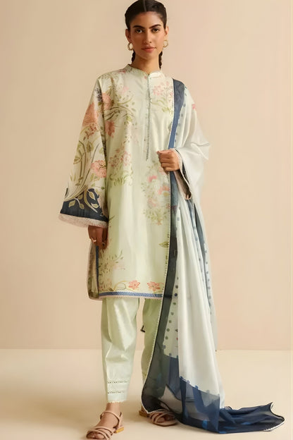 Coco by Zara Shah Jahan - 3PC Banadora Lawn Printed Shirt with Printed Voil Dupatta (Unstitched)