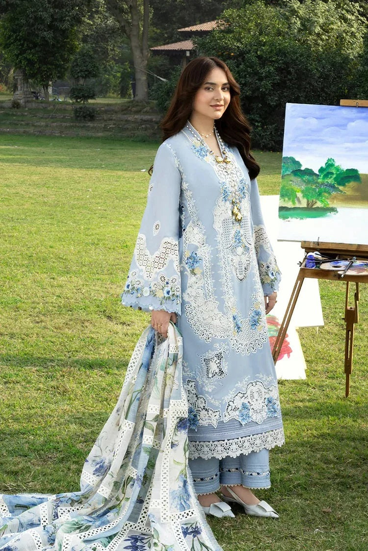 Elaf Luxury Embroidered Lawn 3Pc Unstitched Suit - SERENITY