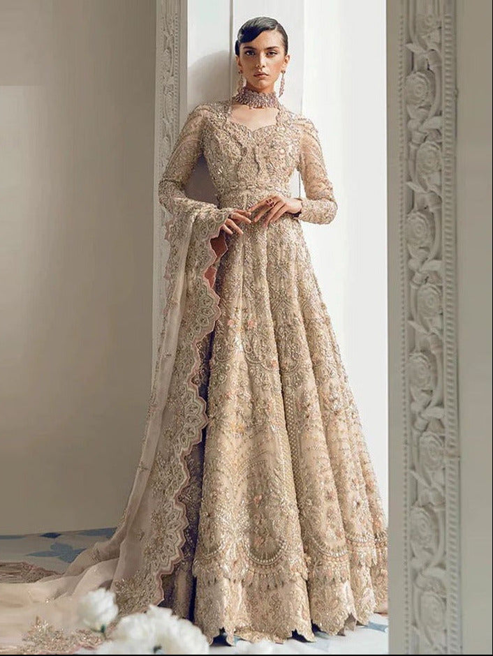 Suffuse Luxury Net Embroidered 3Pc Unstitched Suit - Alena