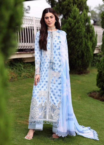 Sardinia Luxury Swiss Lawn Unstitched Embroidered 3Pc Suit - Palm Breeze