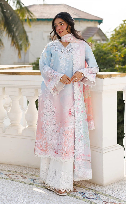 AFROZEH Luxury Embroidered Lawn Unstitched 3Pc Suit - Liloura