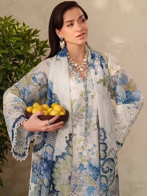 Baroque Chikankari Luxury Embroidered Swiss Lawn Unstitched 3Pc Suit