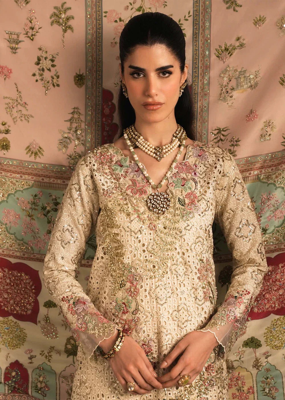 Saira Shakira Luxury Raw Silk Hand Emblishment - GILDED