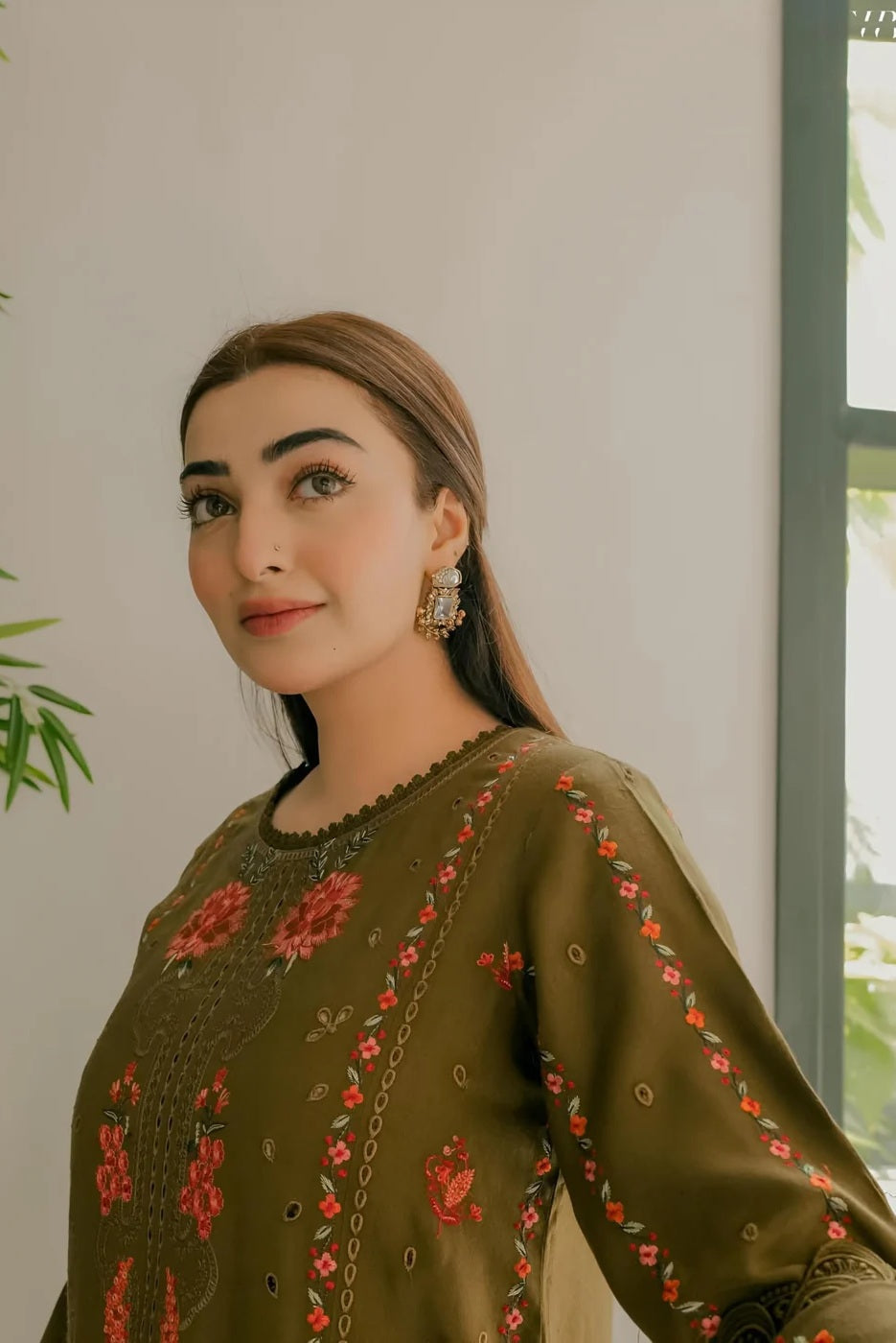 Aneelas - Luxury Lawn Embroidered 3 Piece Unstitched - Mustard