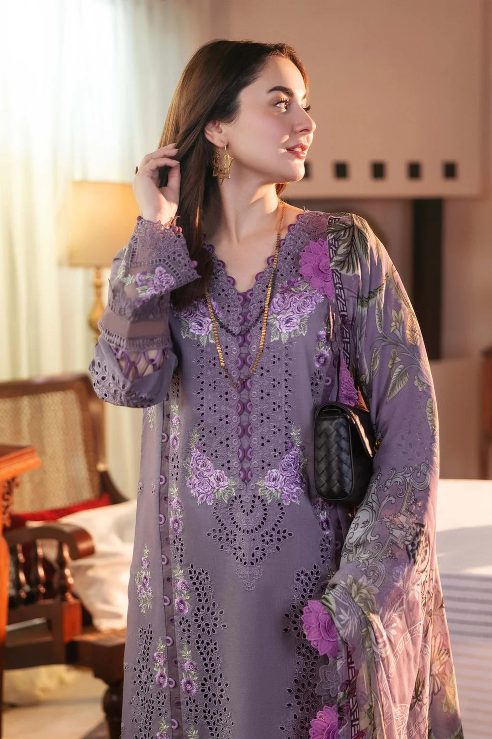 Jade X Hania Amir - Luxury Lawn Embroidered 3 Piece Unstitched - Intezar