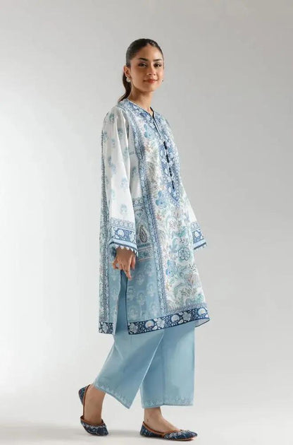 Ethnc - 3PC Banadora Lawn Printed Shirt with Printed Voil Dupatta (Unstitched)