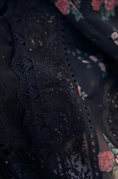 Nureh - 3PC Lawn Embroidered Shirt with Printed Chiffon Dupatta (Unstitched)