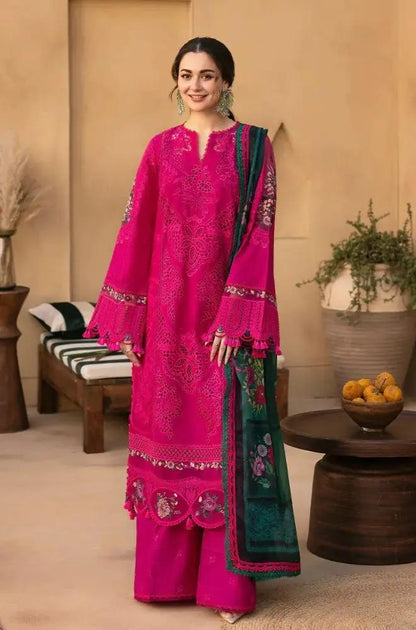 Saira Rizwan - 3PC Lawn Embroidered Shirt with Printed Chiffon Dupatta (Unstitched)