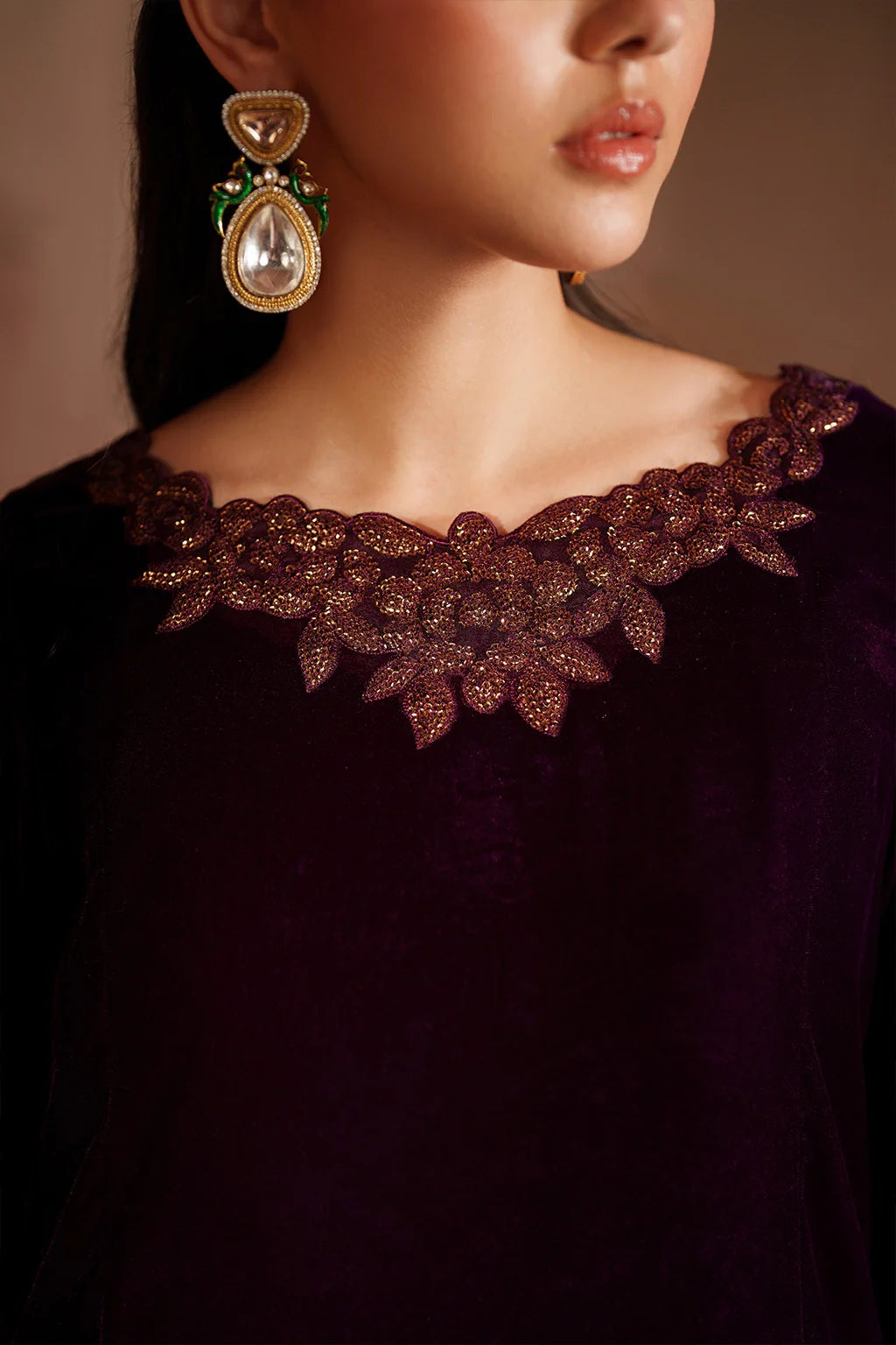 Iznik - Luxury Velvet Embroidered 3 Piece Unstitched
