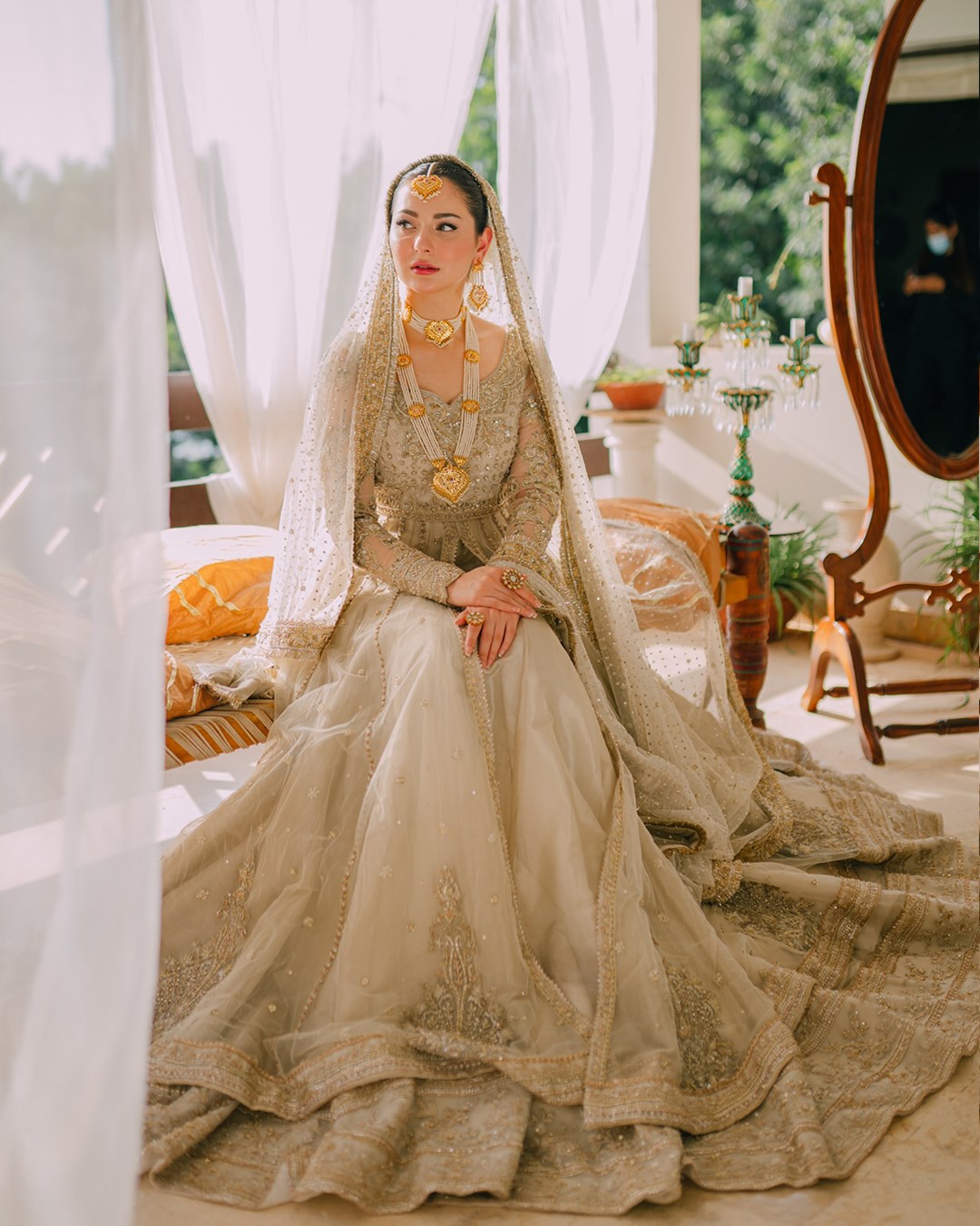 ANAMTA Golden White Organza Bridal Wedding Edition Unstitched