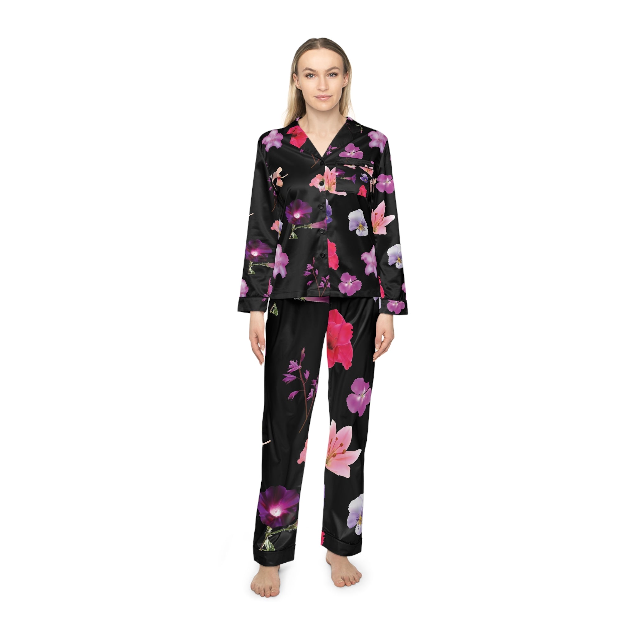 Women's Satin Pajamas (AOP)