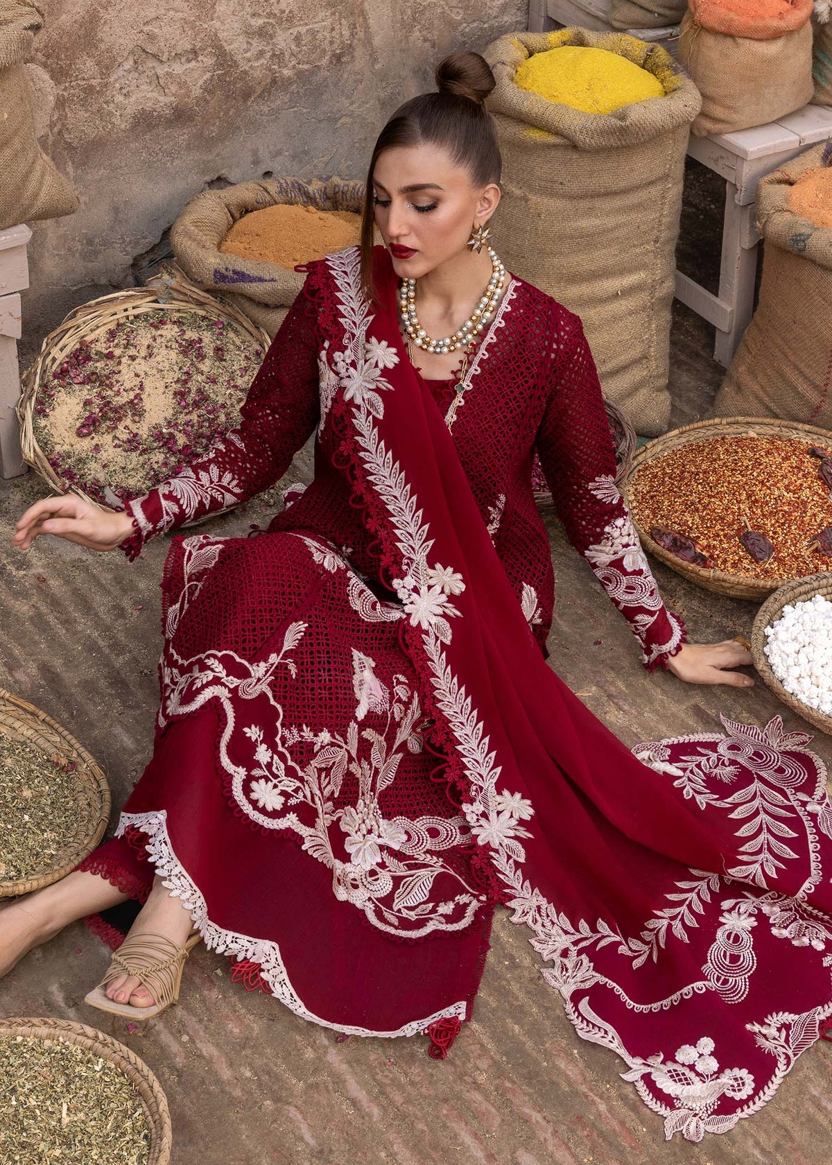 Crimson Luxury Lawn Embroidered 3 Piece Unstitched - ONE TRUE LOVE - D6A