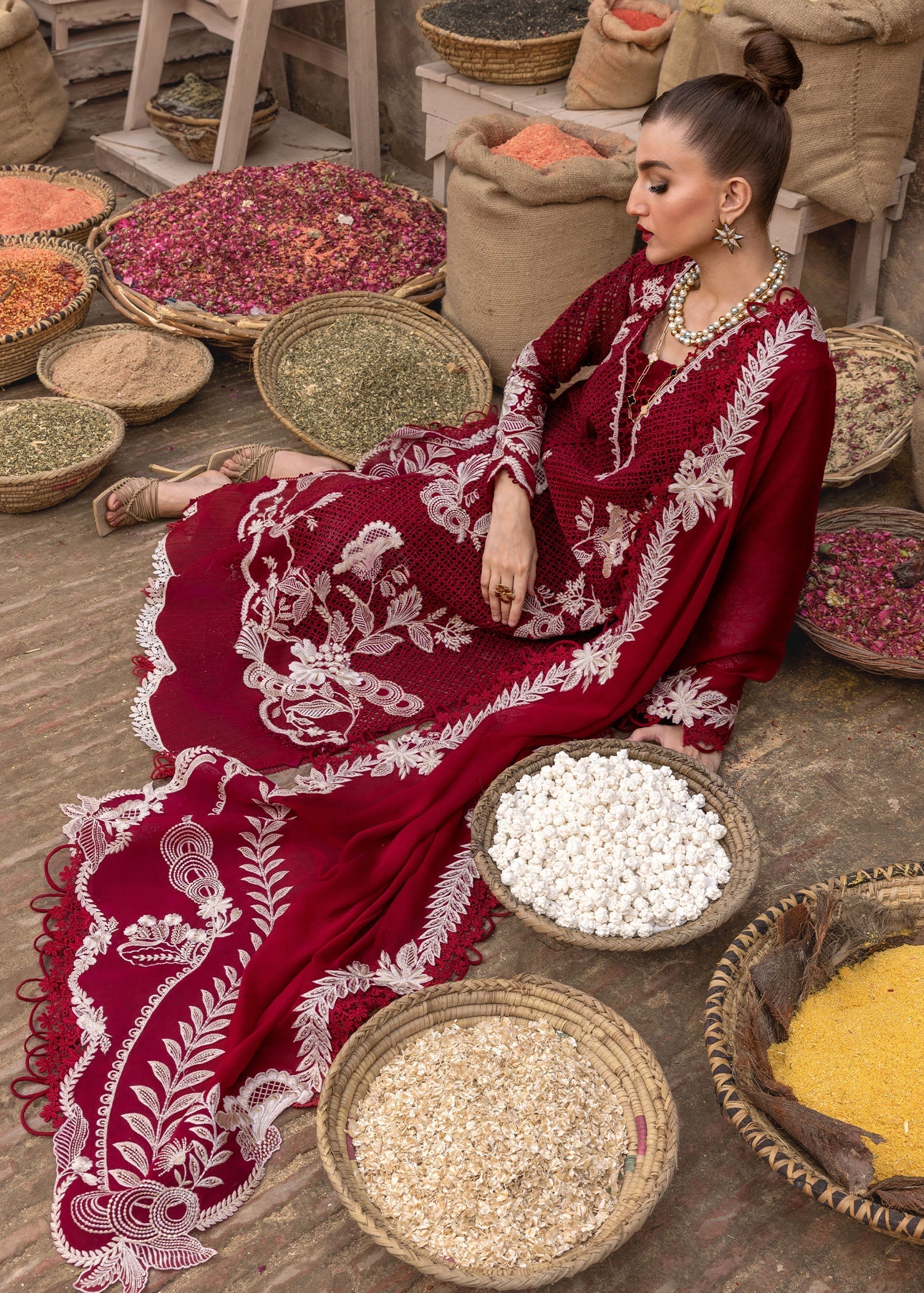 Crimson Luxury Lawn Embroidered 3 Piece Unstitched - ONE TRUE LOVE - D6A