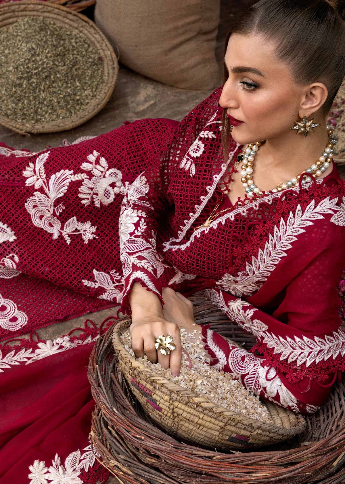 Crimson Luxury Lawn Embroidered 3 Piece Unstitched - ONE TRUE LOVE - D6A