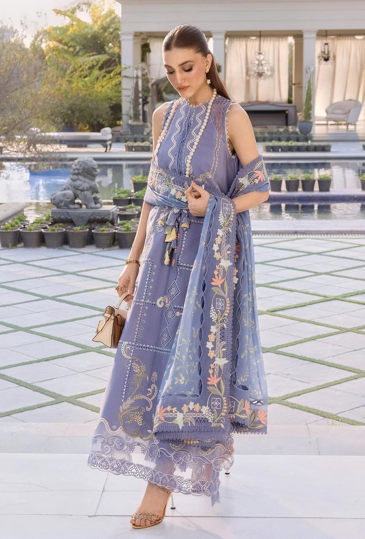 Crimson - Floral Serenity - Lawn Embroidered 3 Piece Unstitched