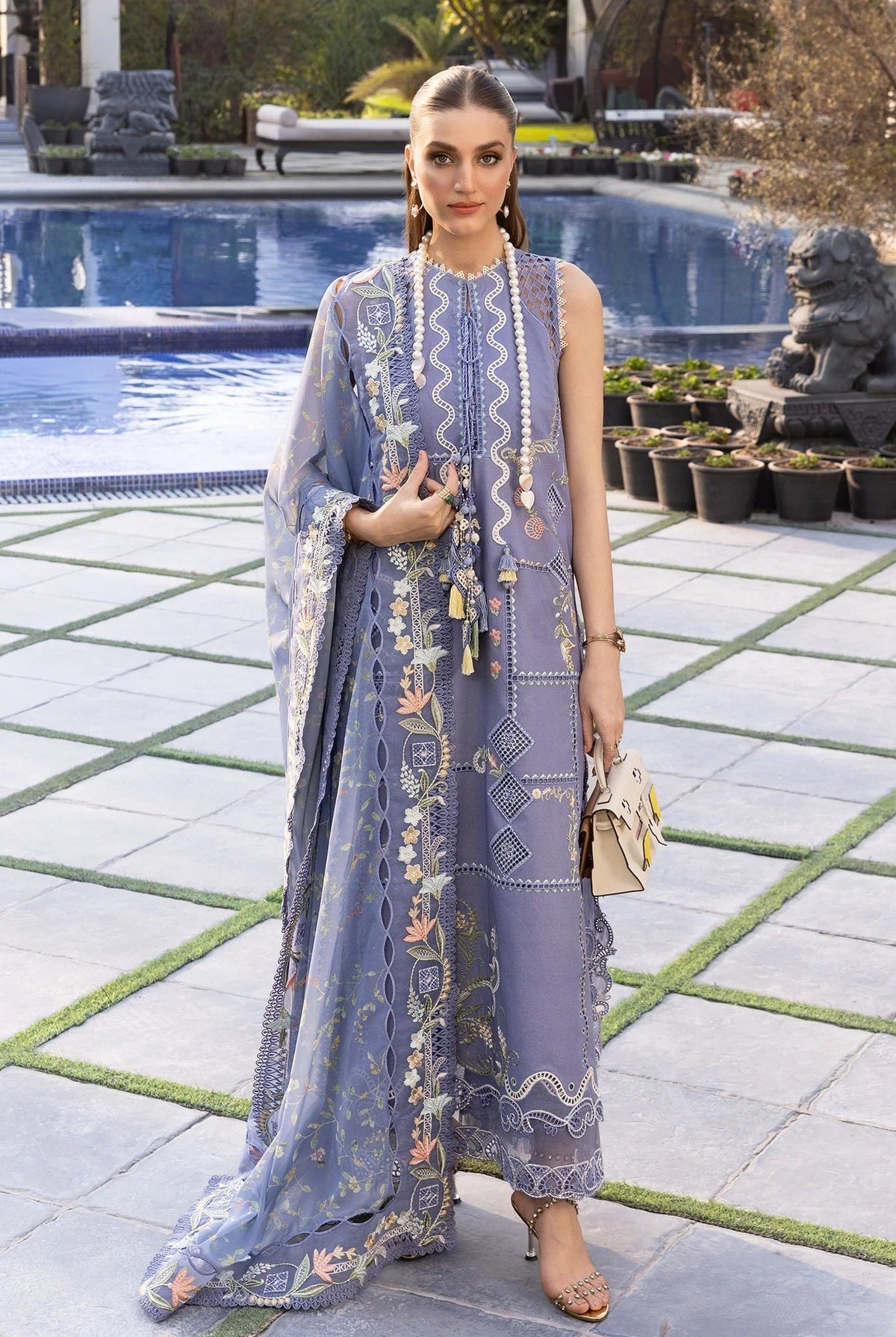 Crimson - Floral Serenity - Lawn Embroidered 3 Piece Unstitched