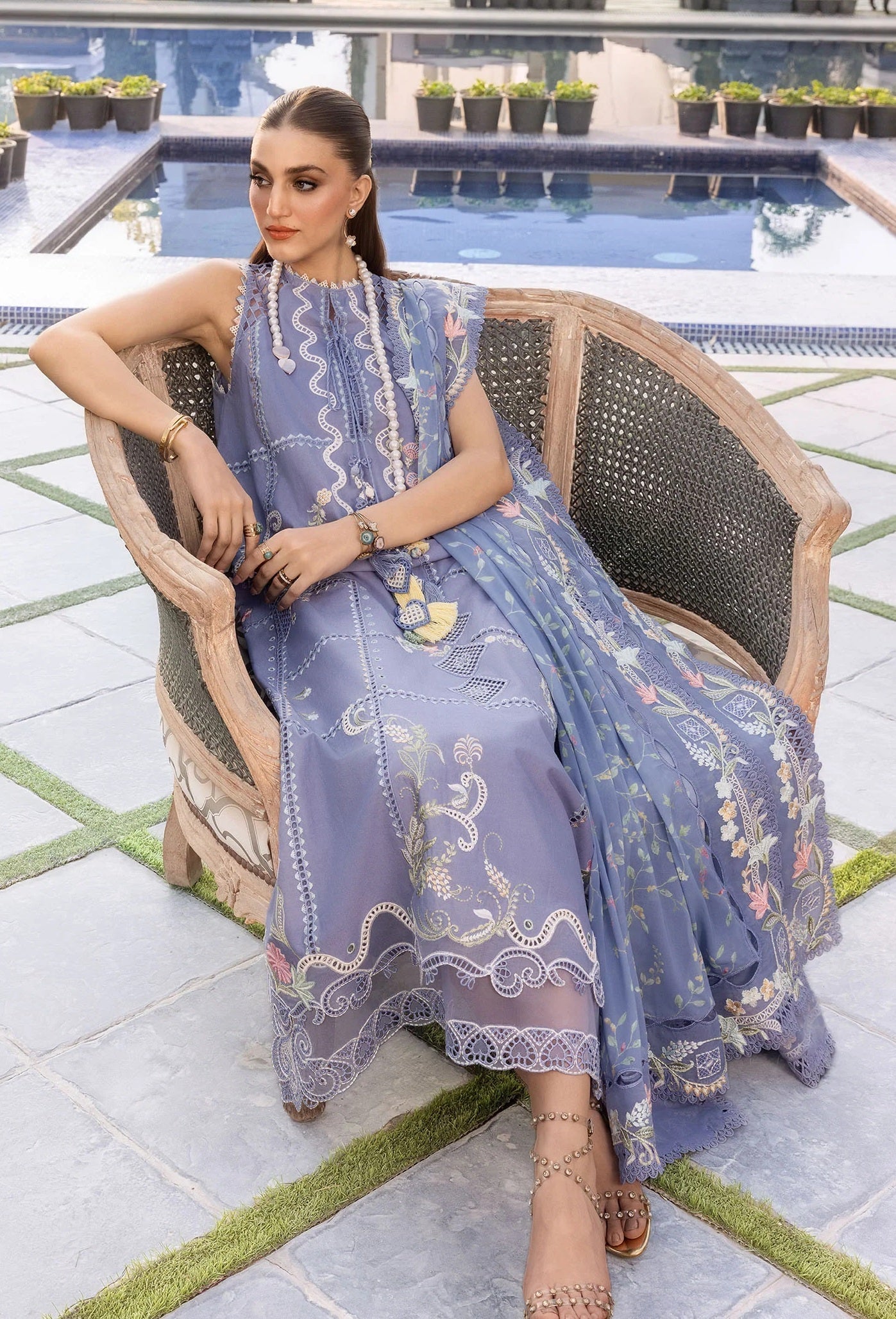 Crimson - Floral Serenity - Lawn Embroidered 3 Piece Unstitched